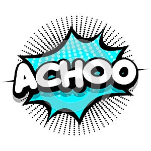 achoo Comic book explosion bubble vector illustration