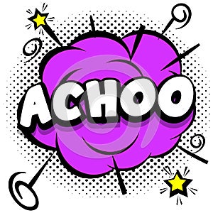 achoo Comic bright template with speech bubbles on colorful frames