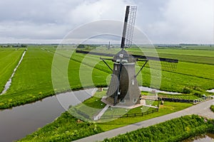 Achtkante Molen, is a historic wind mill located near Streefkerk in the Netherlands photo
