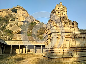 Achyuta Raya temple ruins in Hampi, Karnataka, India