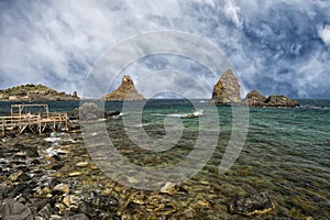 Aci Trezza Sicily Cyclopes Stacks rocks photo