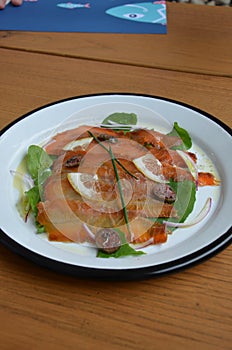 Acid cooked fish, vegetables and onions, Turkey Aegean Izmir