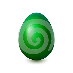 Acid green Easter egg on a white background