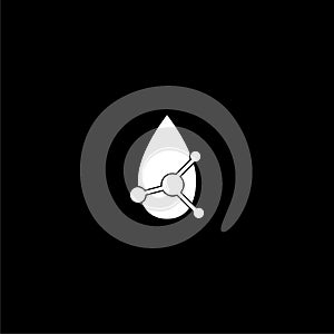 Acid molecule icon isolated on dark background