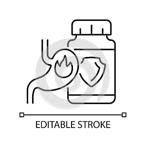 Acid reflux supplements linear icon