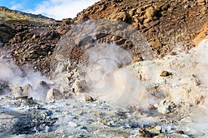 acidic fumarole in Krysuvik area, Iceland