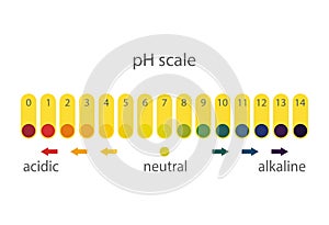 Acidity scale of litmus indicator paper, on a white background.