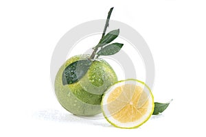 Acidless orange fruits  isolated on white background