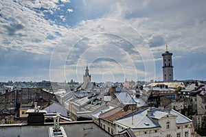 Acient Lviv city landscape view photo