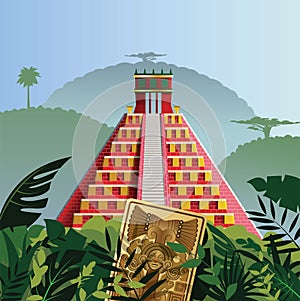 Acient Mayan pyramid photo