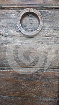 Acient Wooden Door with Iron Ring