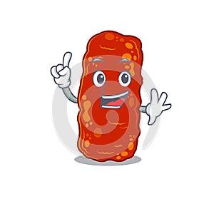 Acinetobacter bacteria mascot character design with one finger gesture