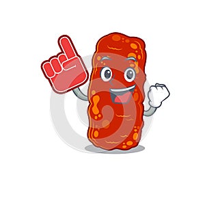 Acinetobacter bacteria presented in cartoon character design with Foam finger