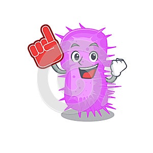 Acinetobacter baumannii presented in cartoon character design with Foam finger