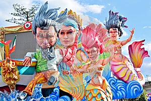 Allegorical float depicting various fantasy characters