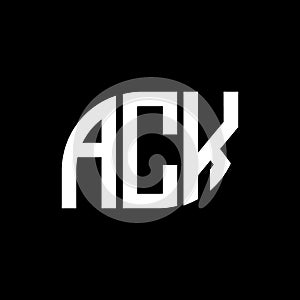 ACK letter logo design on black background.ACK creative initials letter logo concept.ACK letter design