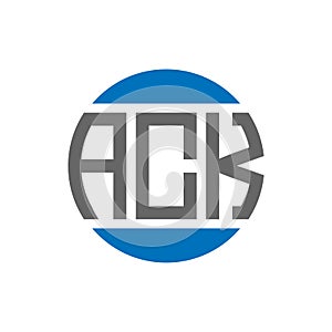 ACK letter logo design on white background. ACK creative initials circle logo concept. ACK letter design