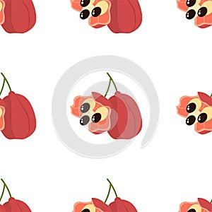 Ackee Fruit. Seamless Vector Patterns