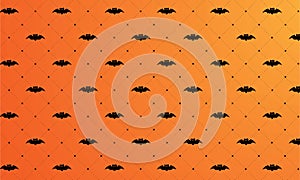 ackground for the Halloween holiday. A pattern and icons of bats and a grid of dots. Vector illustration