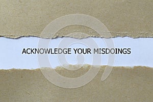 acknowledge your misdoings on white paper