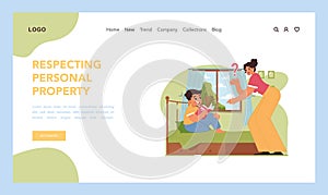 Acknowledging boundaries concept. Flat vector