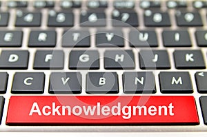 Acknowledgment word on computer space bar