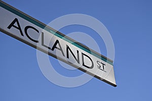 Acland street sign Melbourne Victoria Australia