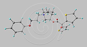 Aclidinium bromide molecular structure isolated on grey