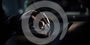 Aclose-upofapersonshandusingastylustodrawon generative AI