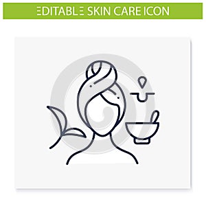 Acne-facing toner line icon