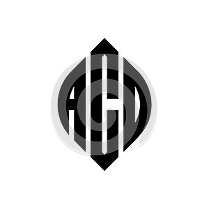 ACO circle letter logo design with circle and ellipse shape. ACO ellipse letters with typographic style. The three initials form a