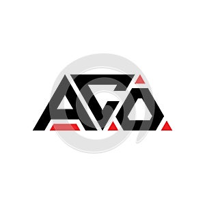 ACO triangle letter logo design with triangle shape. ACO triangle logo design monogram. ACO triangle vector logo template with red