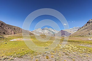 Aconcagua, in the Andes mountains in Mendoza, Argentina.