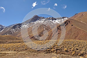 Mountains view at Aconcagua Park, Mendoza, Argentina photo