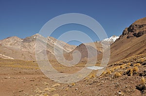 Mountains view at Aconcagua Park, Mendoza, Argentina photo