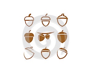 Acorn icon design template vector isolated illustration