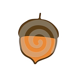 acorn. image of dubar fruits. coloring. doodle. drawing for stickers, decor, cards, badges, coloring pages, logos