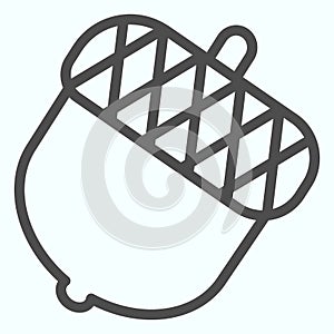 Acorn line icon. Oak tree fallen seeds. Autumn season vector design concept, outline style pictogram on white background