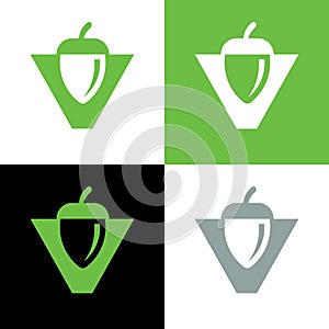Acorn logo template, oak seed icon, nut illustration design - Vector