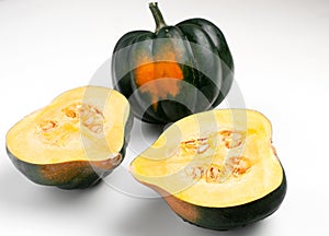 Acorn squash on white