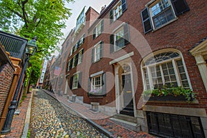 Acorn Street, Beacon Hill historic district, Boston, USA
