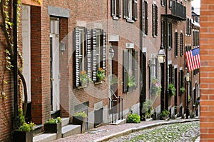 Acorn Street in Boston Beacon Hill