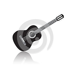Acoustic black guitar