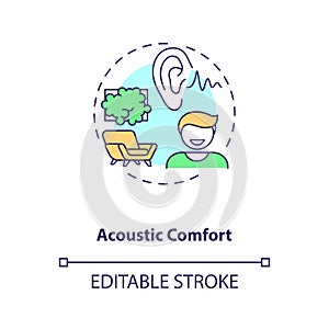 Acoustic comfort concept icon
