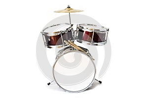 Acoustic drum kit isolated on white background