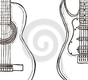 Acoustic and electric guitar