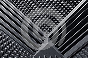 Acoustic foam absorber and bass traps for sound dampering background