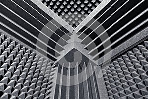 Acoustic foam absorber and bass traps for sound dampering background