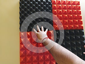 Acoustic foam and sound panels to absorb noise.