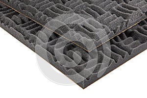 Acoustic foam or tiles for sound dampening. Music room. Soundproof room. Maze profile acoustic foam